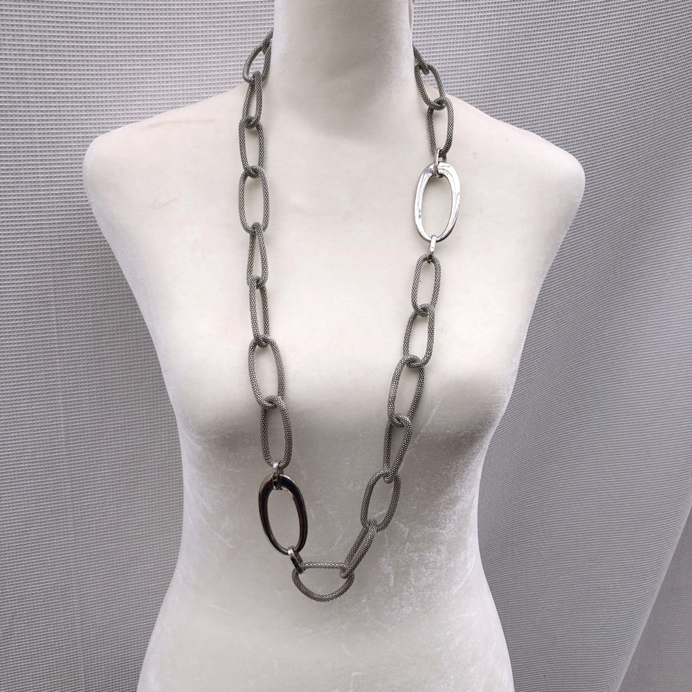 Chico’s Silver Mesh Chain Necklace